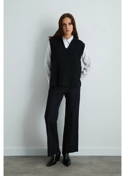 Yünlü Triko Süveter - Siyah modelleri