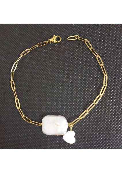 Doğal Barok Inci, Ataç Çelik Zincirli Bileklik fırsatları