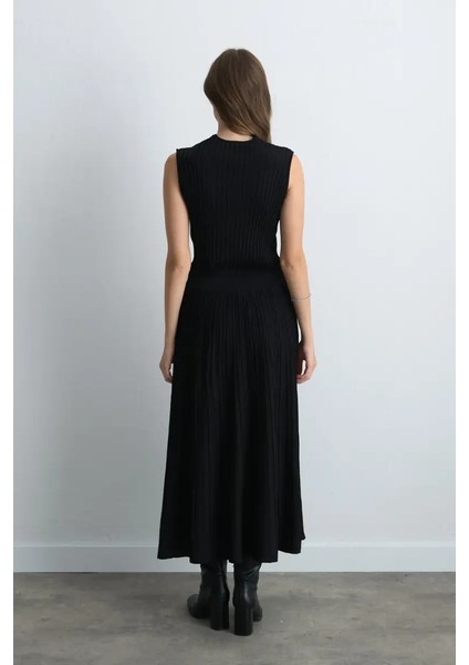 Düğüm Detaylı Viskon Triko Bluz - Siyah indirimleri