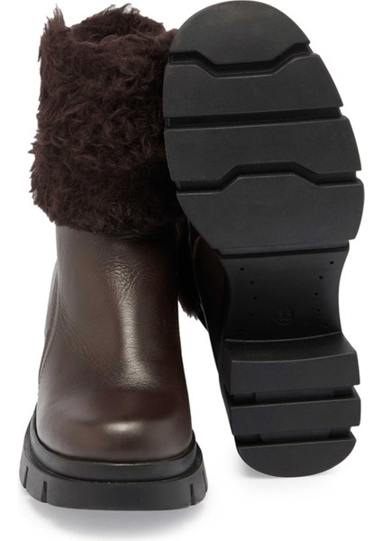 Kahve Hakiki Deri Kadın Casual Bot - K23K1BT66856-A24