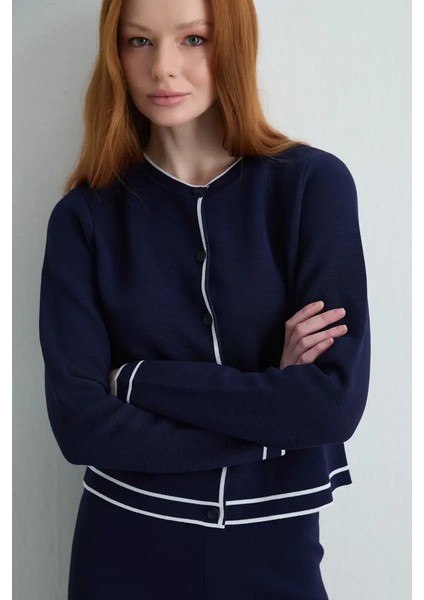 Biyeli Triko Hırka - Lacivert fırsatları