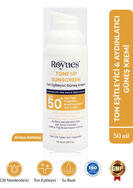 Ton Eşitleyici Güneş Kremi Spf 50 - Cilt Bariyeri Onarıcı, Yenileyici ve Nemlendirici 50ML