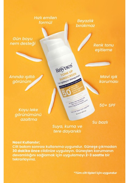 Ton Eşitleyici Güneş Kremi Spf 50 - Cilt Bariyeri Onarıcı, Yenileyici ve Nemlendirici 50ML modelleri