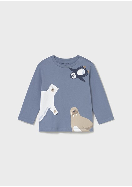 North Uzun Kol Sweat Içi Astarlı Kadife Pantolon Takım (01-04 Yaş Arası) - Bej/mavi fiyatları