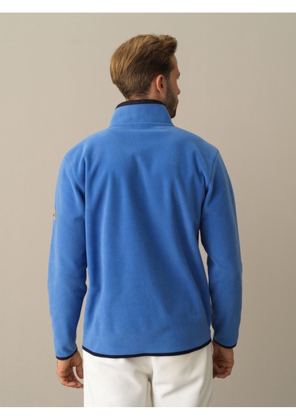 Erkek Mavi Regular Fit Polar Sweatshirt