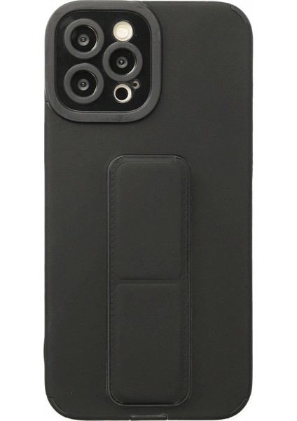 iPhone 12 Pro Kılıf Mega Standlı Silikon - Siyah fırsatları