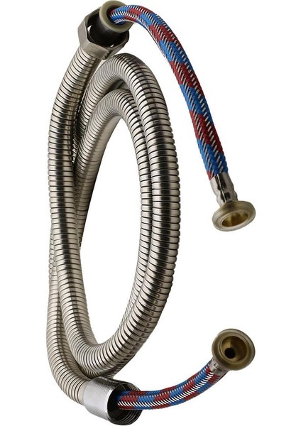 Banyo Duş Hortumu Çelik Örgülü Paslanmaz Kırılmaz Spiral Hortumu 150 cm Duş Hortumu Gümüş Çelik indirimleri