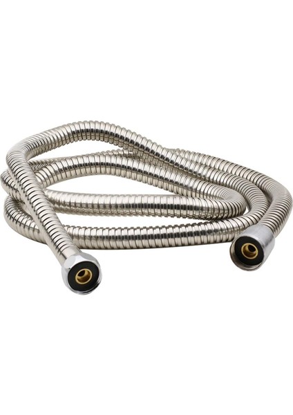 Banyo Duş Hortumu Çelik Örgülü Paslanmaz Kırılmaz Spiral Hortumu 150 cm Duş Hortumu Gümüş Çelik