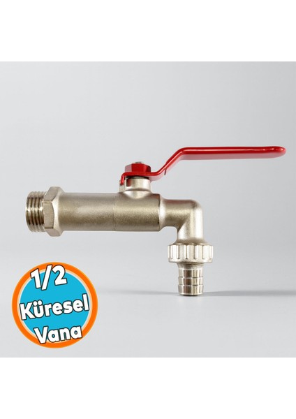 Küresel 1/2 Rekorlu Krom Bahçe Musluğu Korozyona Dayanıklı Rekorlu Tam Geçişli Bahçe Musluğu