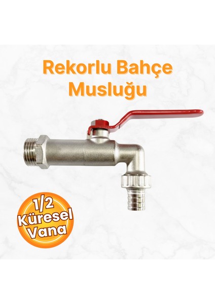 Küresel 1/2 Rekorlu Krom Bahçe Musluğu Korozyona Dayanıklı Rekorlu Tam Geçişli Bahçe Musluğu modelleri