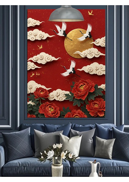 Kırmızı Güller ve Martılar Dekoratif Kanvas - Mdf Ahşap Tablo fiyatları