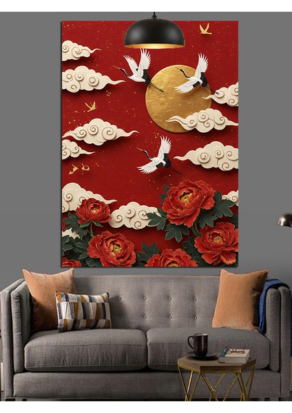Kırmızı Güller ve Martılar Dekoratif Kanvas - Mdf Ahşap Tablo modelleri