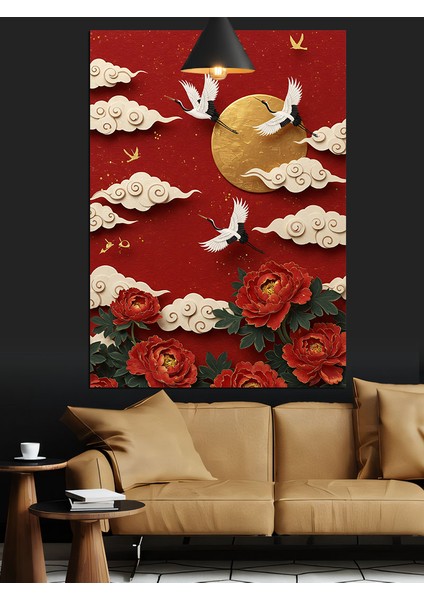 Kırmızı Güller ve Martılar Dekoratif Kanvas - Mdf Ahşap Tablo indirimleri