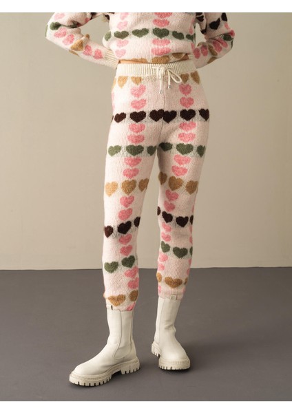 Kadın Ekru Regular Fit Triko Pantolon indirimleri