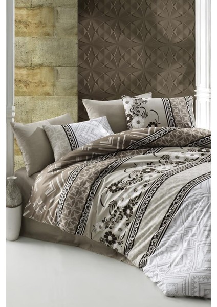 Monaco Çift Kişilik Nevresim Takımı Kahve