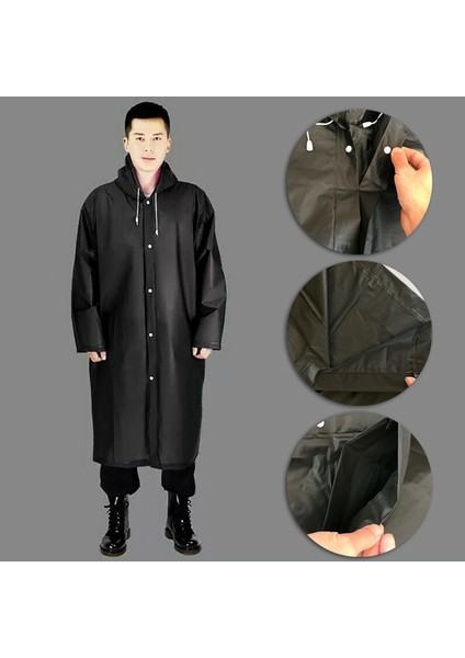Unisex Yağmurluk, Şeffaf Su Geçirmez Pvc Şık Kıyafetüstü Eva Yağmurluk