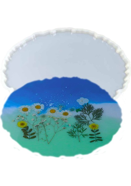Epoksi Silikon Kalıp Oval Dalgalı Tepsi (Supla) Kalıbnı Yerli 25X33.5 cm modelleri