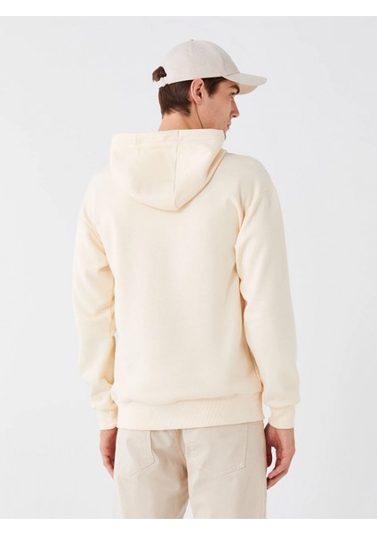 Xsıde Ekru Uzun Kollu Baskılı Erkek Kalın Hoodie indirimleri