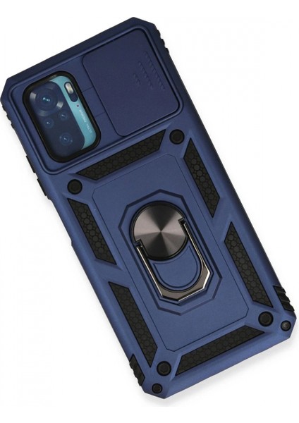 Xiaomi Redmi Note 10 Kılıf Pars Lens Yüzüklü Silikon - Lacivert modelleri