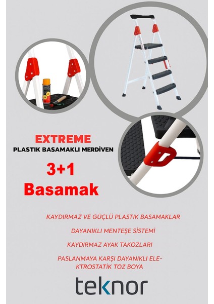 Extreme Plastik Basamaklı Metal Merdiven modelleri