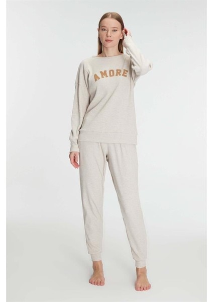 Arias Closet Yeni Sezon Kışlık Pamuklu Uzun Kol Pijama Takımı