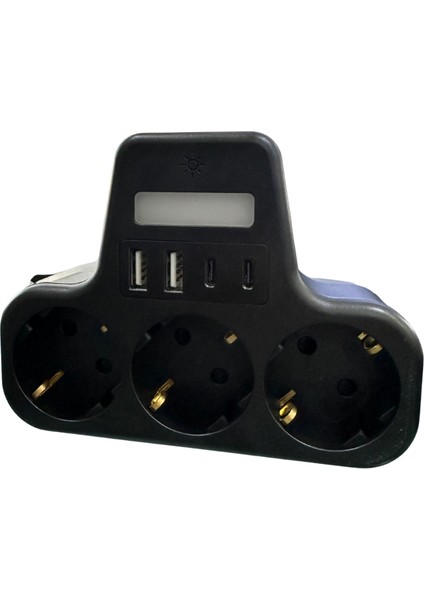 3 Priz 2 USB 2 Type-C Girişli Çocuk Koruma ve Akım Korumalı Ledli Duvar Tipi Priz indirimleri