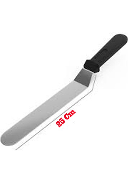 Eğik Pasta Sıvama Spatulası Oval Uçlu B073 25 cm fiyatları