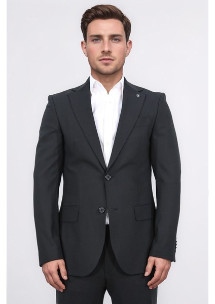 Slim Fit Mono Yaka Siyah Takım Elbise fiyatları