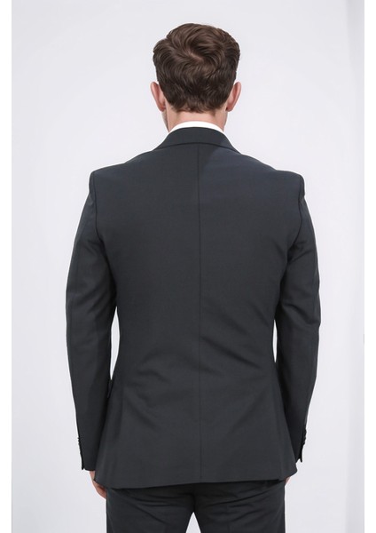 Slim Fit Mono Yaka Siyah Takım Elbise fırsatları