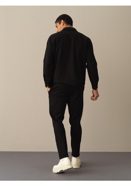 Erkek Siyah Regular Fit Jogger Pantolon