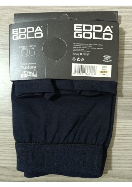 Gold Penye Kumaş Likralı Erkek Boxer - Lacivert - Medium - 2li modelleri