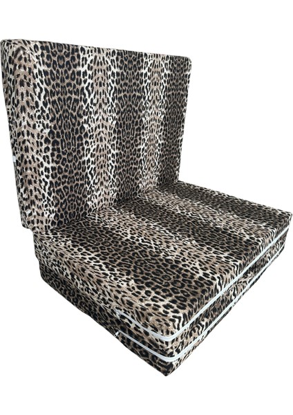 Katlanır Yer Yatağı ve Tek Kişilik Sünger Katlanır Minder Yatak 90X190X10 Cm-Leopar