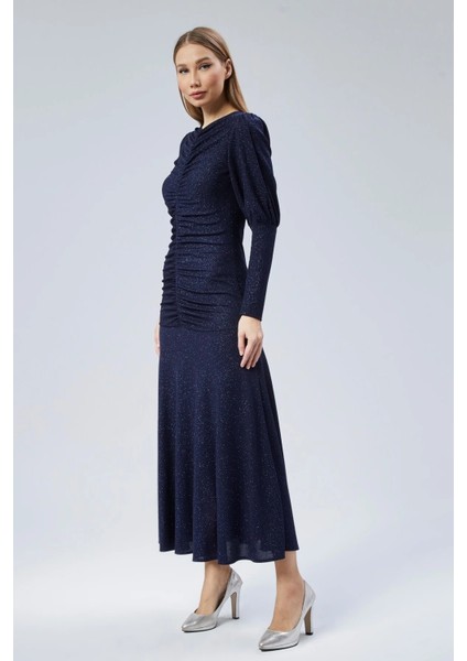 Ön Büzgü Detaylı Simli Abiye Elbise indirimleri