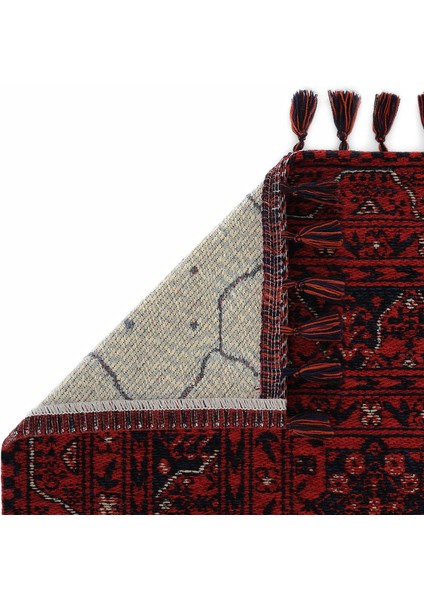 Atlas 02 Kırmızı Mutfak Halısı Yıkanabilir Halı Kaymaz Taban Yolluk Afgan Halısı Salon Halısı indirimleri