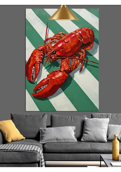 Kırmızı Istakoz Dekoratif Kanvas - Mdf Ahşap Tablo indirimleri