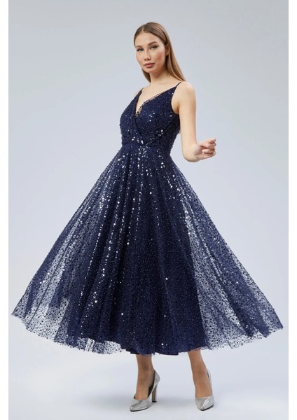 Kadın Abiye ve Mezuniyet Elbise Inci Boncuk Kumaş Kruvaze Ip Askılı Kadın Abiye Elbise fırsatları