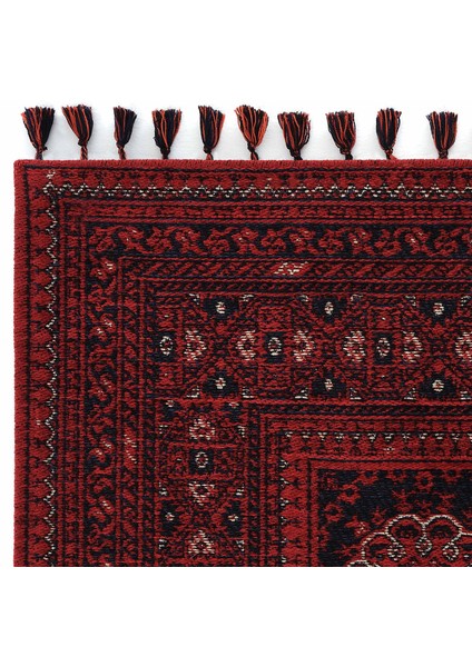 Atlas 03 Kırmızı Mutfak Halısı Yıkanabilir Halı Kaymaz Taban Yolluk Afgan Halısı Salon Halısı fırsatları