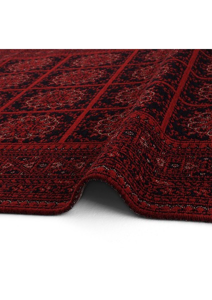 Atlas 03 Kırmızı Mutfak Halısı Yıkanabilir Halı Kaymaz Taban Yolluk Afgan Halısı Salon Halısı
