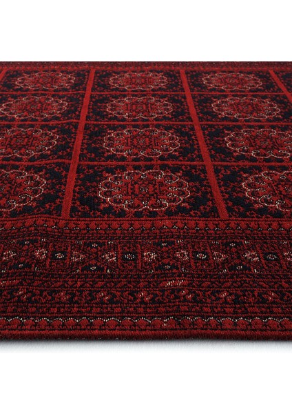 Atlas 03 Kırmızı Mutfak Halısı Yıkanabilir Halı Kaymaz Taban Yolluk Afgan Halısı Salon Halısı