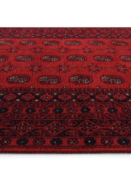 Atlas 04 Kırmızı Mutfak Halısı Yıkanabilir Halı Kaymaz Taban Yolluk Afgan Halısı Salon Halısı