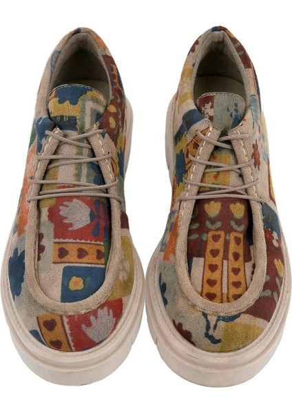 Kadın Vegan Krem Loafer - Anatolian Patterns Tasarım fiyatları