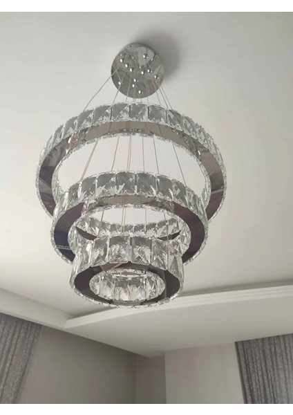 Plaket Kristal Taş Işlemeli Krom Paslanmaz Ledli 20-30-40 cm 3 Renk fırsatları