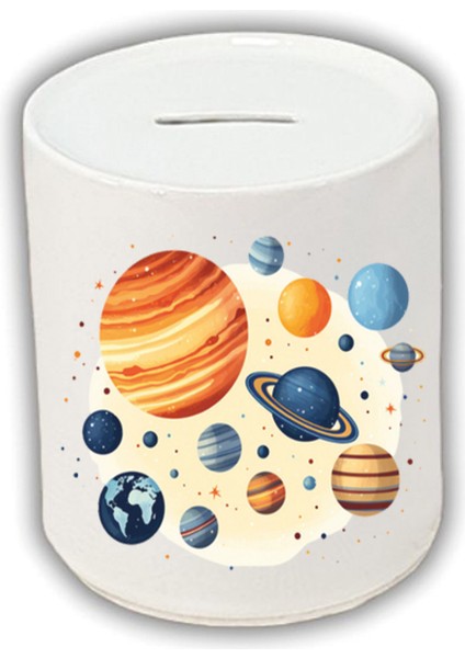 Karma Gezegen Baskılı Kumbara - Para Biriktirme Kumbarası