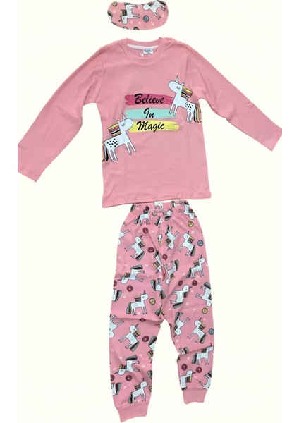 Çocuklar Için Göz Maskeli Karakter Baskılı %100 Pamuk 3 Lü Pijama Takımları fiyatları