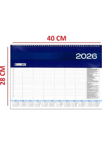 2026 Haftalık Spiralli Masa Sümeni 28X40 cm 52 Yaprak Aj-70 fiyatları