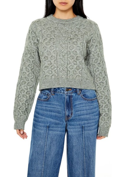 Bal Peteği Örgü Desenli Kazak