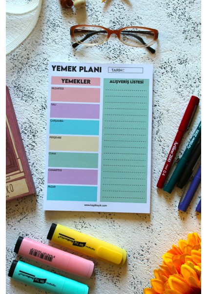 Gökkuşağı Planlayıcı Set 2 (Haftalık - Günlük - Yemek Planlayıcı ) 110 gr 40 Sayfa modelleri