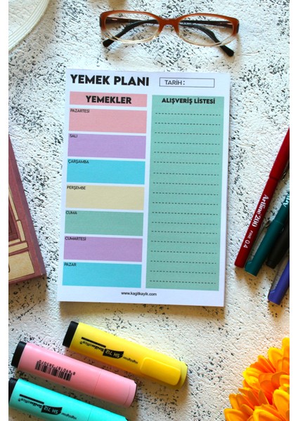 Gökkuşağı Planlayıcı Set 2 (Haftalık - Günlük - Yemek Planlayıcı ) 110 gr 40 Sayfa