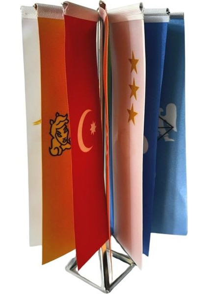 8617 16 Büyük Türk Devleti Metal Bayrak Seti