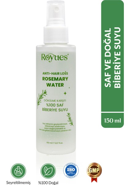 Biberiye Suyu - Dökülme Karşıtı ve Saç Uzatma Etkili Saç Toniği Pure Rosemary Water 150ML